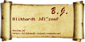 Blikhardt József névjegykártya